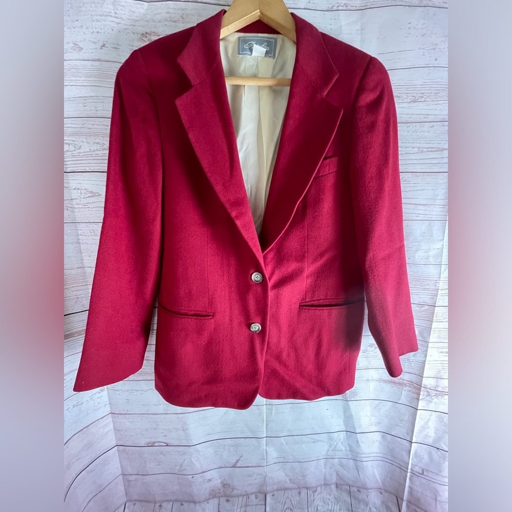Pietrafesa Women's Red 100% Worsted Camelhair Ing Loro Piana Italy Blazer Sz 6